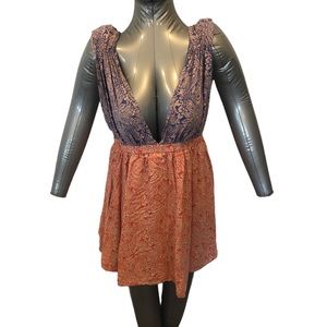 Zingara cotton viscose medium tank v neck paisley pick blue Women’s dress